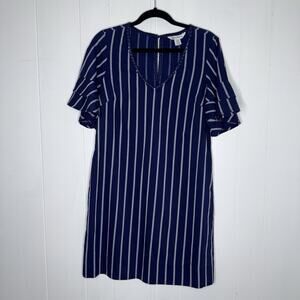 Tommy Bahama Women’s Vista Stripe Flutter Sleeve Dress Island Navy Size Small